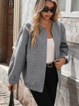 Snap Down Dropped Shoulder Jacket - Trendsi - Flyclothing LLC