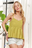 ADORA Cutesy Washed Smocking Tank Top - Trendsi - Flyclothing LLC