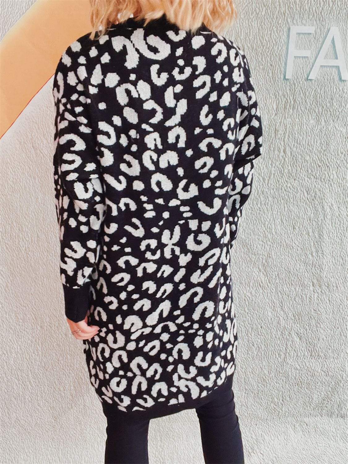 Leopard Round Neck Long Sleeve Sweater - Trendsi - Flyclothing LLC