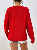 Letter Round Neck Long Sleeve Sweater - Trendsi
