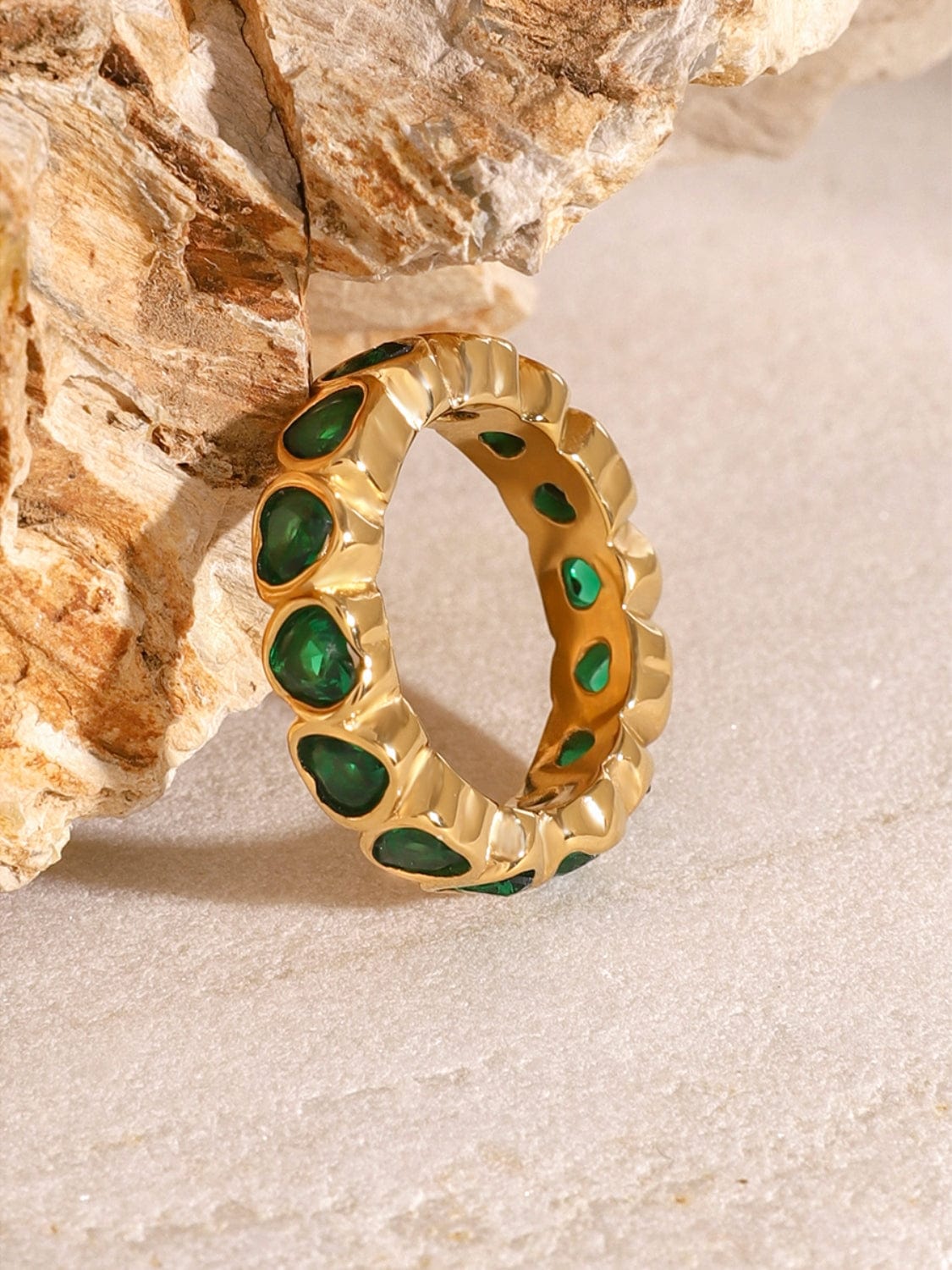 18K Gold-Plated Inlaid Zircon Ring - Trendsi