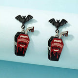 Halloween Gothic Vampire Coffin Bat Wing Drop Earrings - Trendsi - Flyclothing LLC