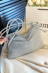 Rhinestone Knotted Strap Crossbody Bag - Trendsi