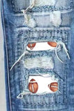 Distressed Football Straight Jeans - Trendsi