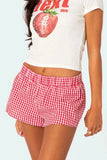 Plaid Elastic Waist Shorts - Trendsi