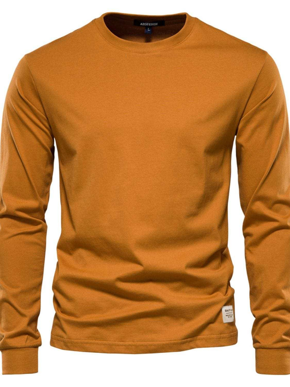 Men's Full Size Round Neck Long Sleeve T-Shirt Plus Size - Trendsi - Flyclothing LLC