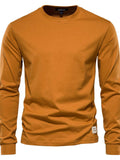 Men's Full Size Round Neck Long Sleeve T-Shirt Plus Size - Trendsi - Flyclothing LLC