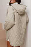 Snap Down Long Sleeve Quilted Winter Coat - Trendsi - Flyclothing LLC