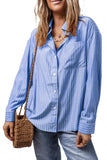 Striped Button Up Long Sleeve Shirt - Trendsi - Flyclothing LLC