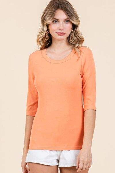 Mittoshop Round Neck Half Sleeve T-Shirt - Trendsi - Flyclothing LLC