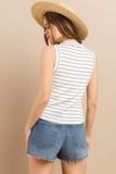 Ces Femme Striped Round Neck Tank - Trendsi