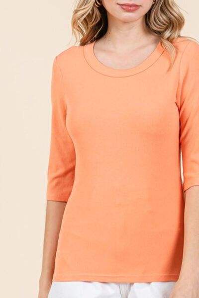 Mittoshop Round Neck Half Sleeve T-Shirt - Trendsi - Flyclothing LLC