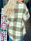 Plaid Button-Down Long Sleeve Shacket - Trendsi - Flyclothing LLC