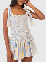 Smocked Tie Shoulder Cami and Shorts Set - Trendsi - Flyclothing LLC