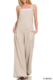 Zenana Knit Waffle Wide Leg Overalls - Trendsi - Flyclothing LLC