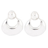 Faceted Sterling Silver Doorknocker Post Earrings