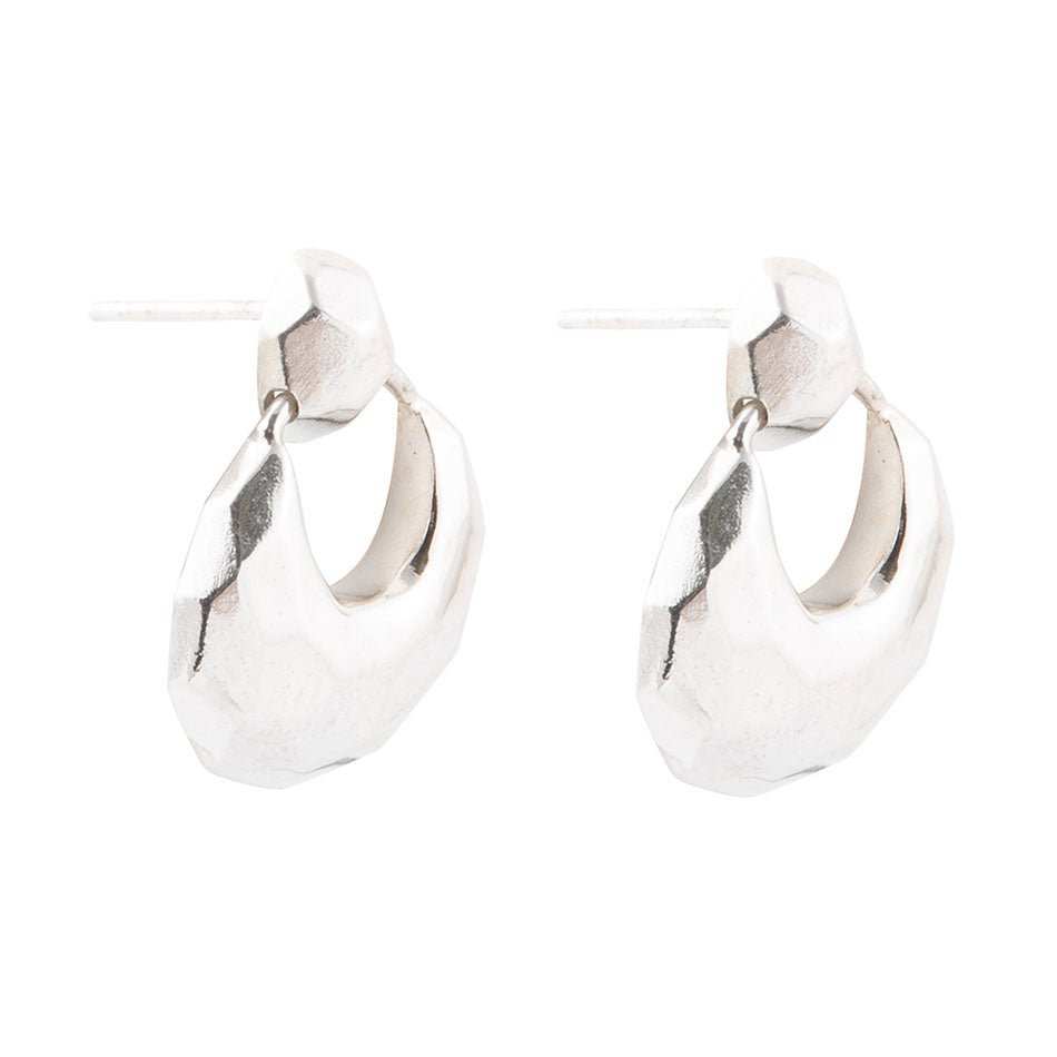 Faceted Sterling Silver Doorknocker Post Earrings - Barse Jewelry - Flyclothing LLC