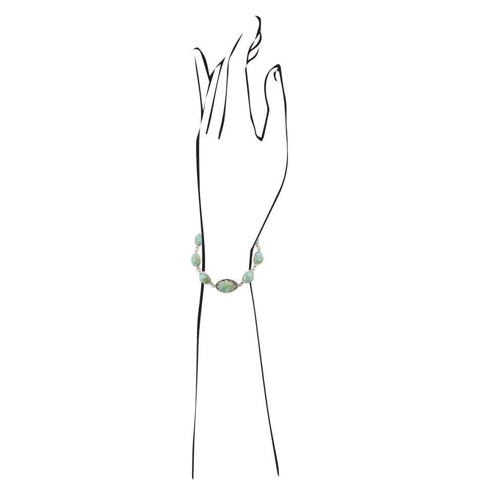 Faceted Blue Turquoise and Sterling Silver Link Bracelet - Barse Jewelry - Flyclothing LLC