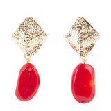 Facets of Red Coral Drop Earrings - Barse Jewelry - Flyclothing LLC