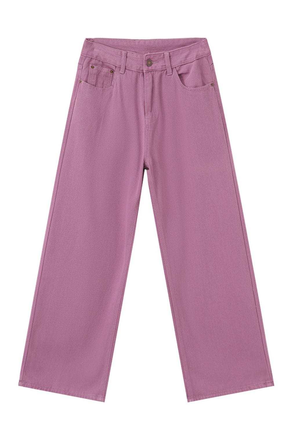 Wide Leg Jeans with Pockets - Trendsi - Flyclothing LLC