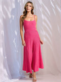 Textured Scoop Neck Midi Cami Dress - Trendsi