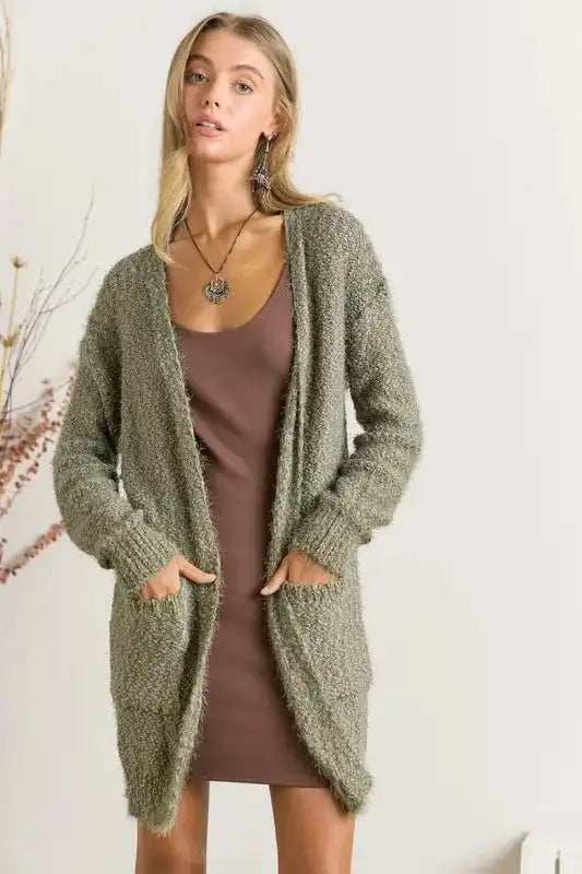 ADORA Comfy Fuzzy Sweater Cardigan - Trendsi - Flyclothing LLC
