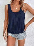 Full Size Ruched Scoop Neck Tank - Trendsi