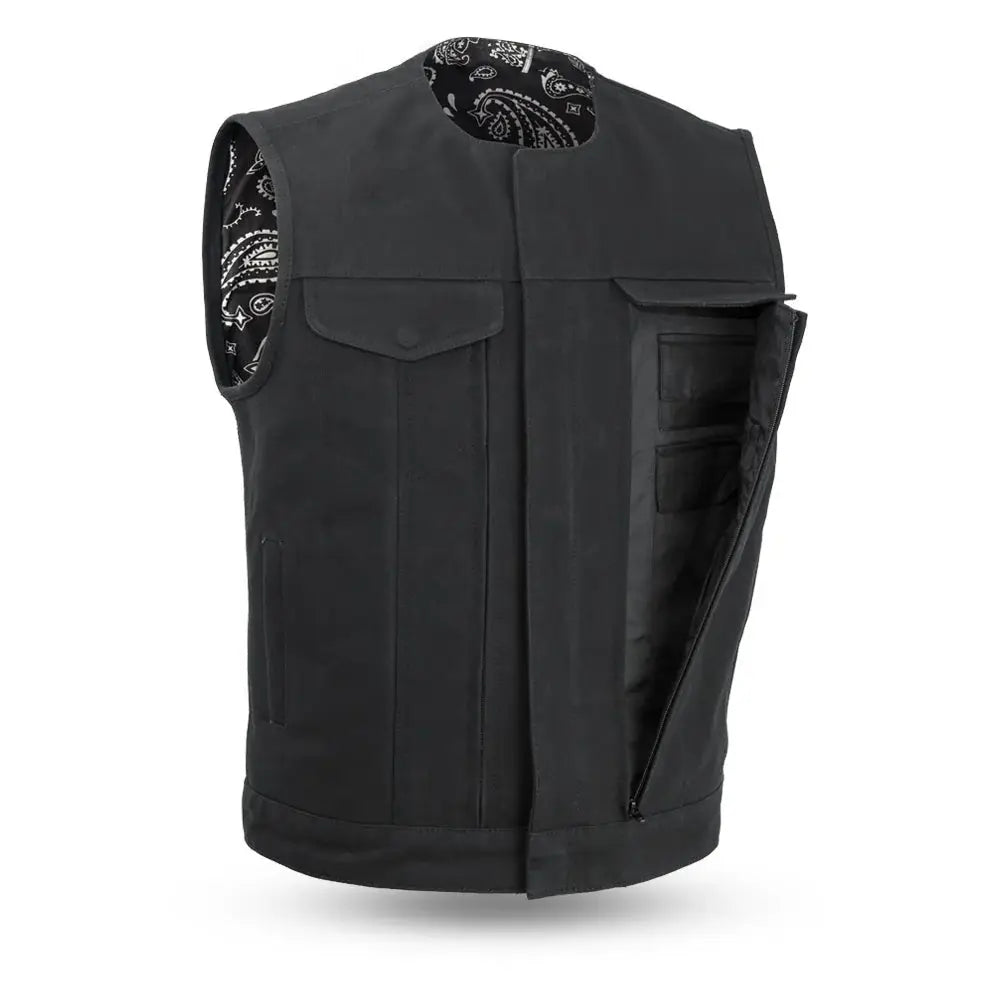 Fairfax V2 Men's Motorcycle Canvas Vest - First Manufacturing Company - Flyclothing LLC