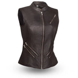 Fairmont Women's Motorcycle Leather Vest - First Manufacturing Company - Flyclothing LLC