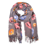 Fall Winter Fashionable Floral Fringe Scarf - Madeline Love - Flyclothing LLC