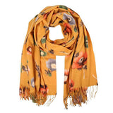 Fall Winter Fashionable Floral Fringe Scarf - Madeline Love - Flyclothing LLC