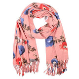Fall Winter Fashionable Floral Fringe Scarf - Madeline Love - Flyclothing LLC