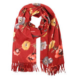 Fall Winter Fashionable Floral Fringe Scarf - Madeline Love - Flyclothing LLC