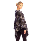 Fall Winter Patterned V-Neck Poncho - Madeline Love - Flyclothing LLC
