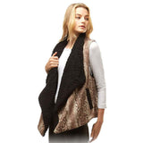 Fall Winter Snake Skin Fur Lining Vest - Madeline Love - Flyclothing LLC