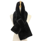 Fall Winter Solid Faux Fur Pull Through Scarf - Madeline Love - Flyclothing LLC