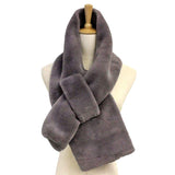 Fall Winter Solid Faux Fur Pull Through Scarf - Madeline Love - Flyclothing LLC