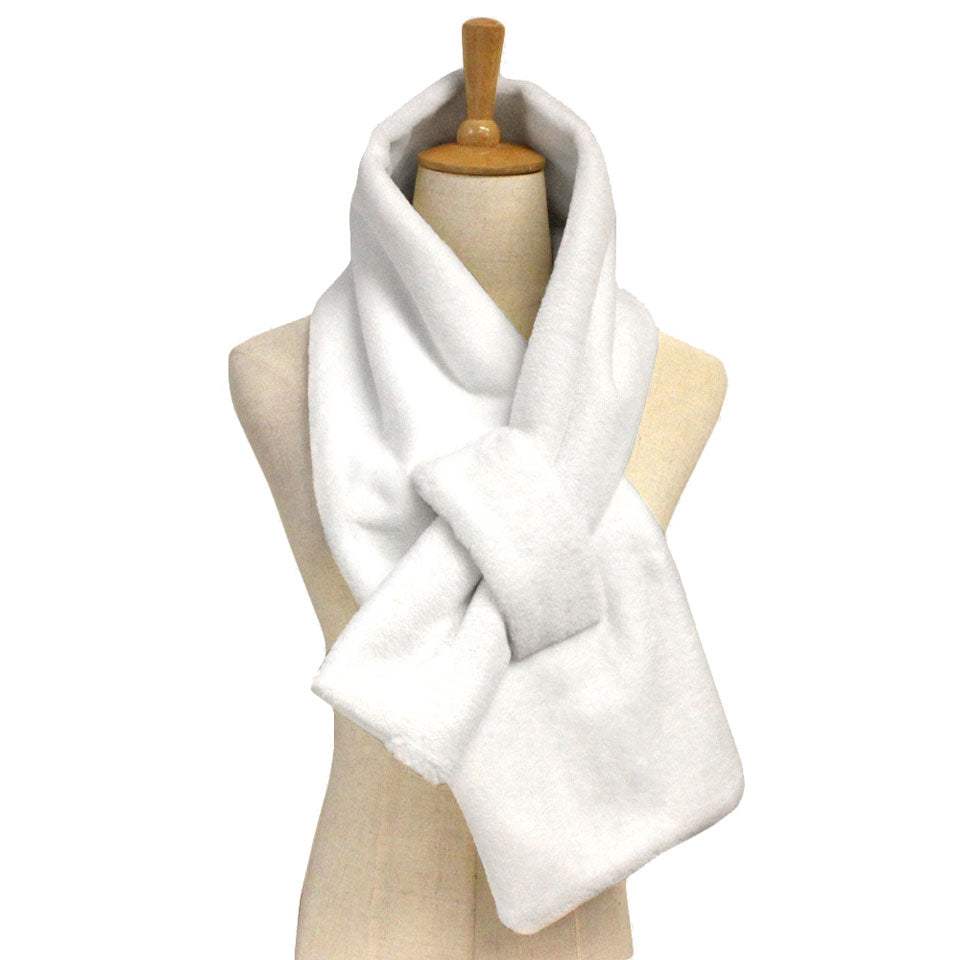 Fall Winter Solid Faux Fur Pull Through Scarf - Madeline Love - Flyclothing LLC