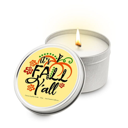 Its Fall Yall 5.5 oz Soy Blend Travel Candle Tin - JGI