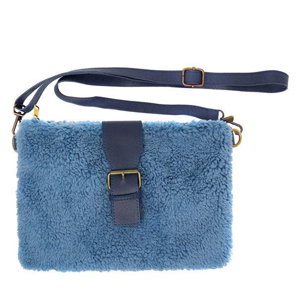 Fashionable Sherpa Fleece Belt Crossbody Bag - Madeline Love - Flyclothing LLC