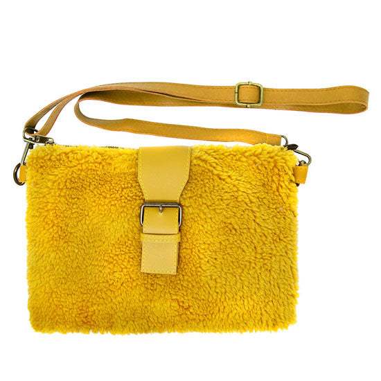 Fashionable Sherpa Fleece Belt Crossbody Bag - Madeline Love - Flyclothing LLC