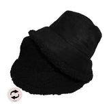 Fashionable Winter Reversible Faux Fur Sherpa Bucket Hat - Madeline Love - Flyclothing LLC
