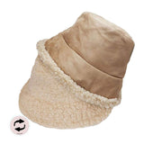 Fashionable Winter Reversible Faux Fur Sherpa Bucket Hat - Madeline Love - Flyclothing LLC