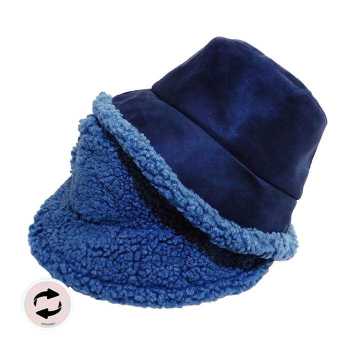 Fashionable Winter Reversible Faux Fur Sherpa Bucket Hat - Madeline Love - Flyclothing LLC