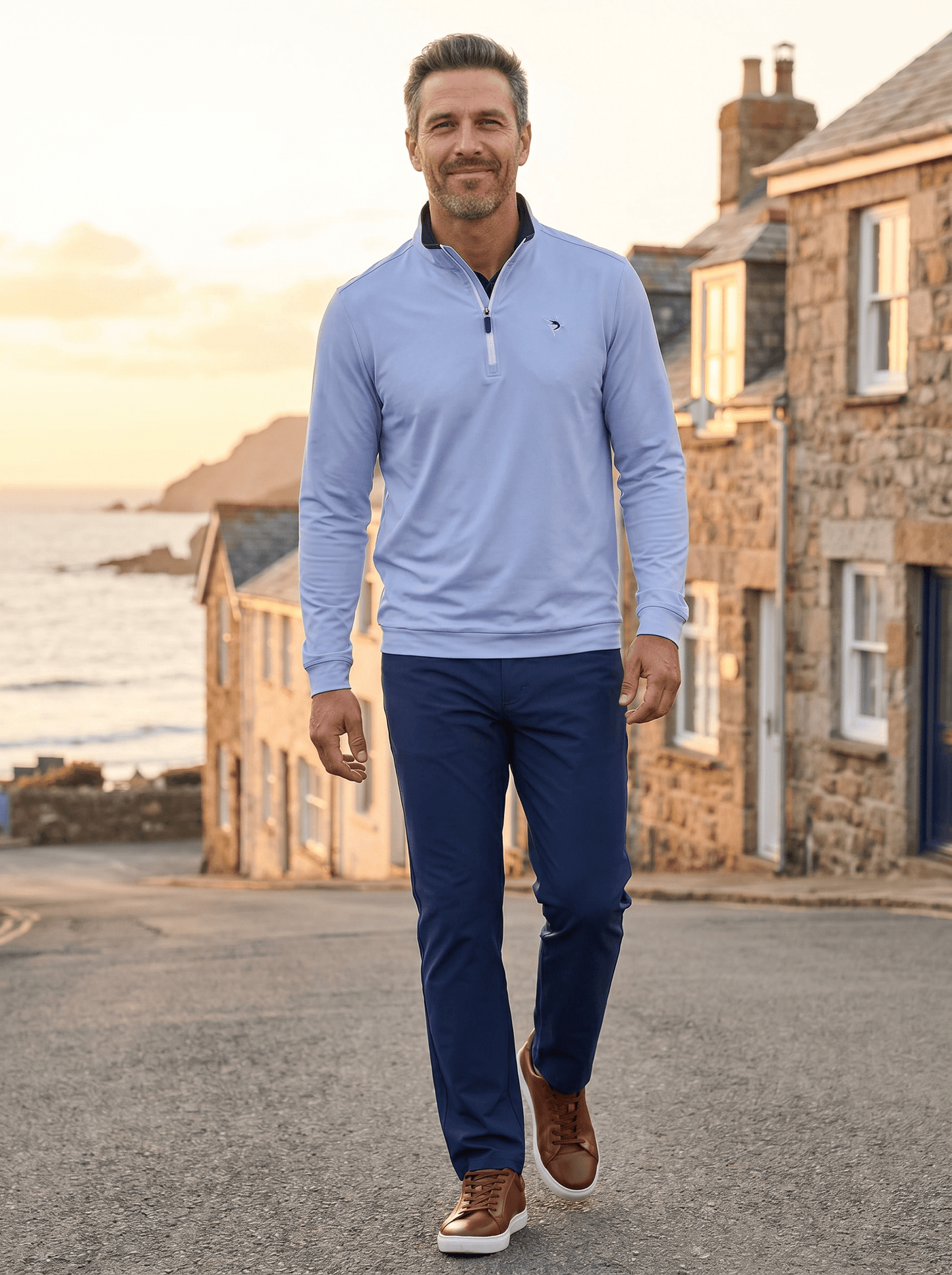 Long Beach Quarter Zip Ultra Soft Lightweight - White Water Life - Flyclothing LLC