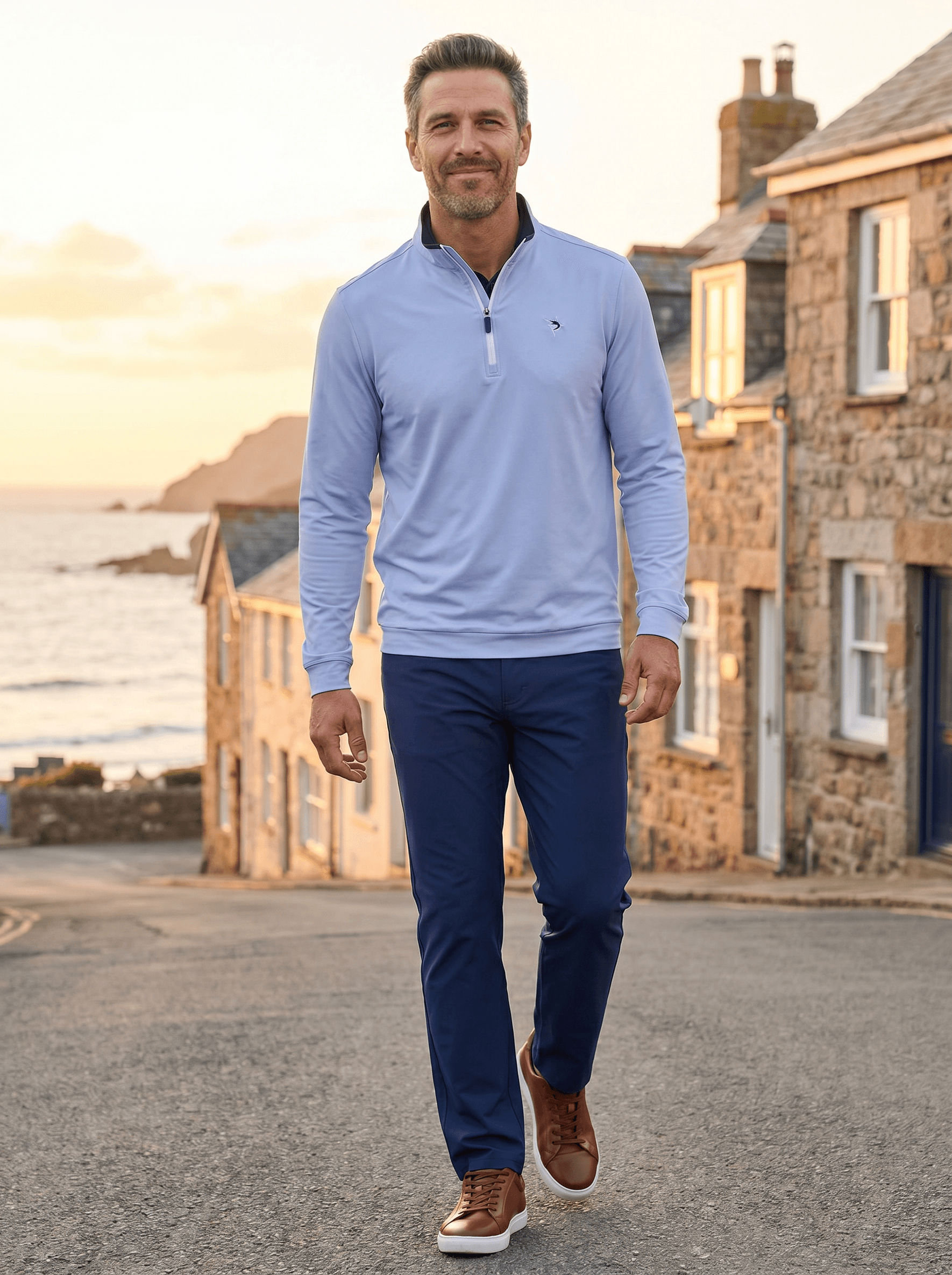 Long Beach Quarter Zip Ultra Soft Lightweight - White Water Life - Flyclothing LLC
