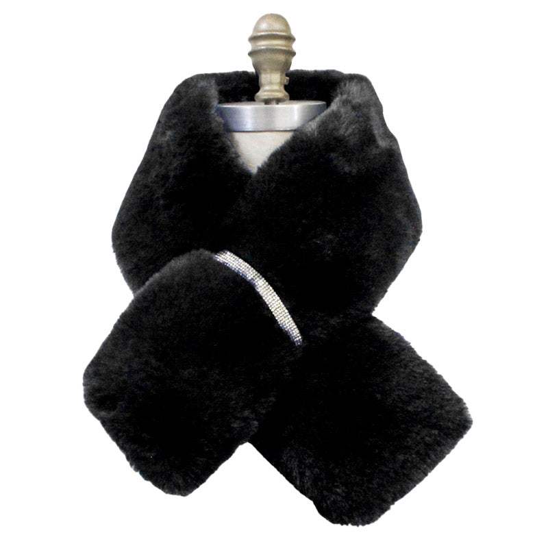 Faux Fur Bling Pull Through Scarf - Madeline Love - Flyclothing LLC