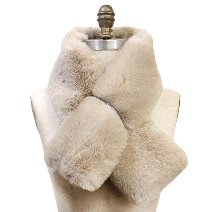 Faux Fur Bling Pull Through Scarf - Madeline Love - Flyclothing LLC