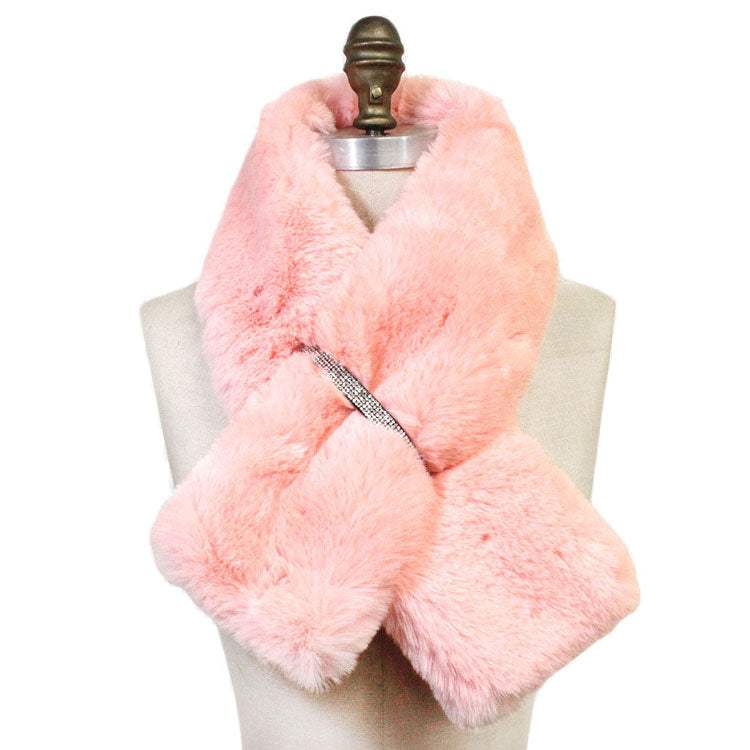 Faux Fur Bling Pull Through Scarf - Madeline Love - Flyclothing LLC