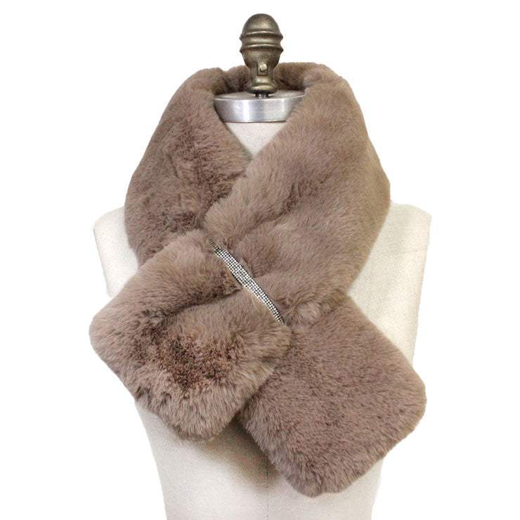 Faux Fur Bling Pull Through Scarf - Madeline Love - Flyclothing LLC